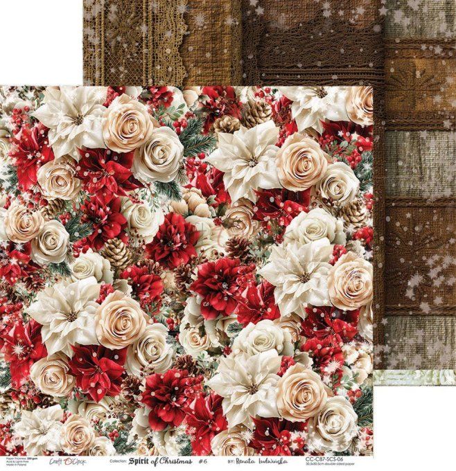 6 feuilles, 30x30cm, collection : Spirit of christmas - Craft O Clock, 250g
