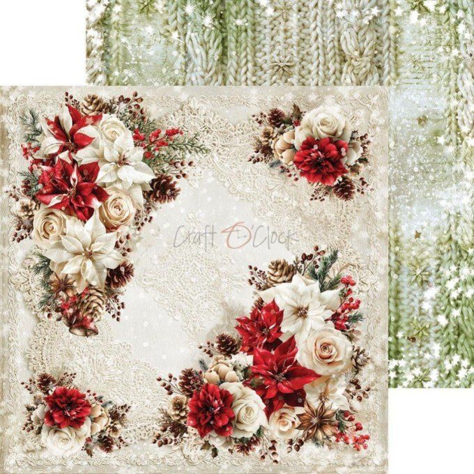 24 feuilles, 20x20cm, collection : Spirit of christmas - Craft O Clock, 250g