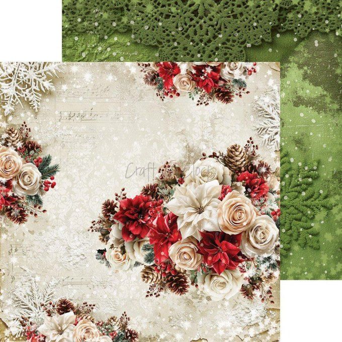 24 feuilles, 20x20cm, collection : Spirit of christmas - Craft O Clock, 250g
