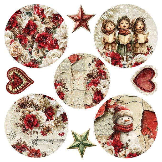 24 feuilles, 20x20cm, collection : Spirit of christmas - Craft O Clock, 250g