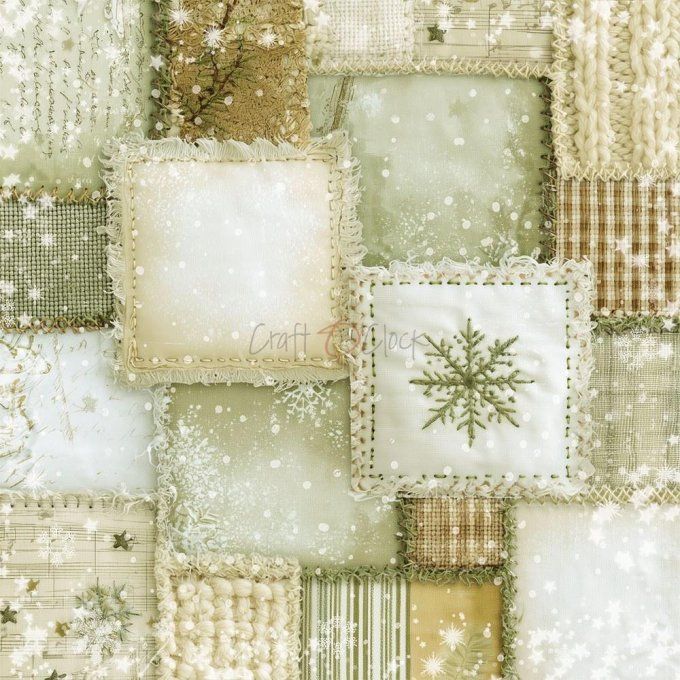 24 feuilles, 20x20cm, collection : Spirit of christmas - Craft O Clock, 250g - Mix