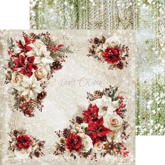 24 feuilles, 15x15cm, collection : Spirit of christmas - Craft O Clock, 250g
