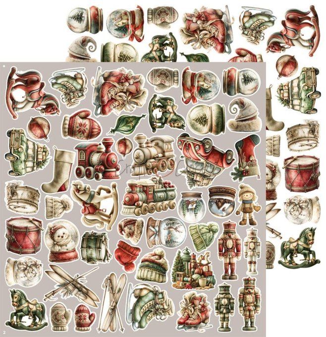 8 feuilles, 30x31cm, collection : Spirit of christmas - Craft O Clock, 250g - MIX 