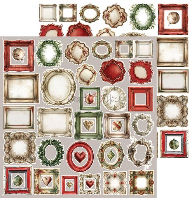 8 feuilles, 30x31cm, collection : Spirit of christmas - Craft O Clock, 250g - MIX 