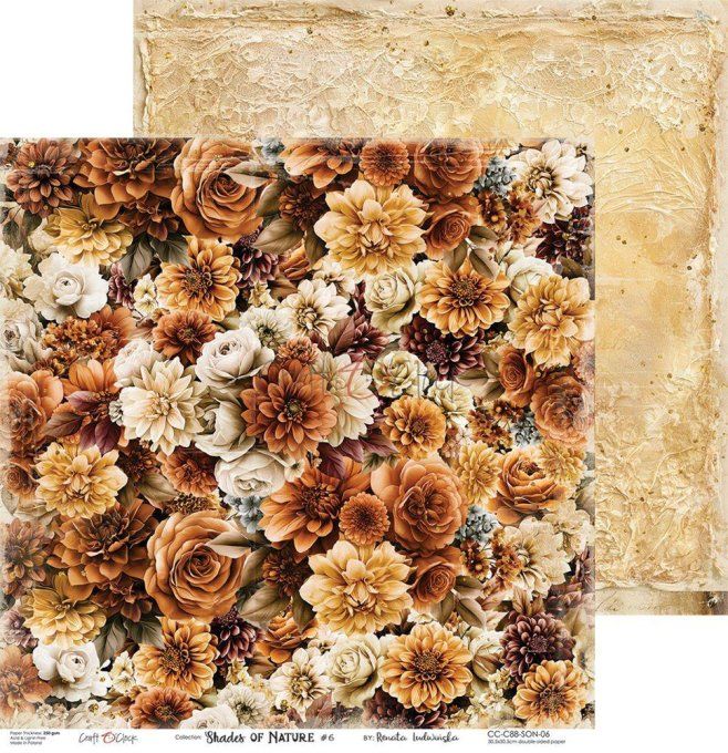 6 feuilles, 30x30cm, collection : Shades of nature - Craft O Clock, 250gsm