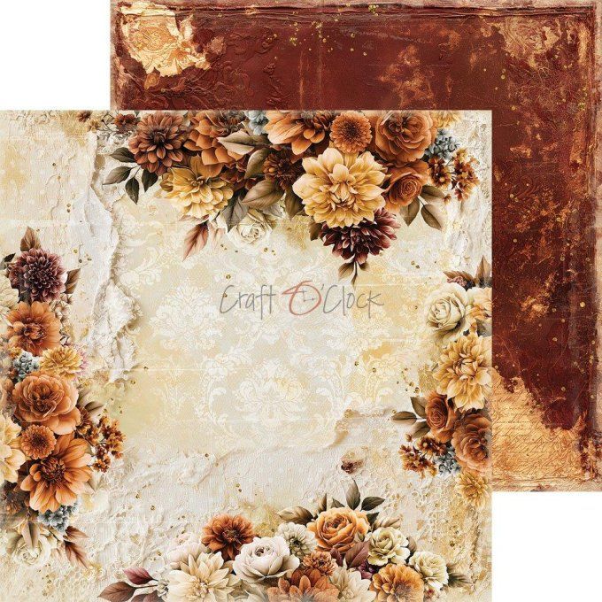 24 feuilles, 20x20cm, collection : Shades of nature - Craft O Clock, 250g