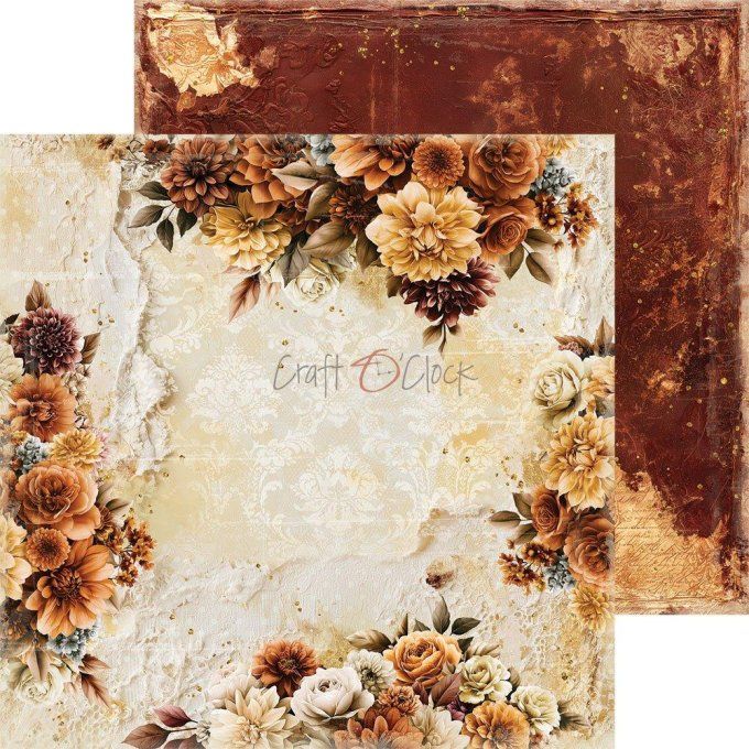 24 feuilles, 15x15cm, collection : Shades of nature - Craft O Clock, 250gsm