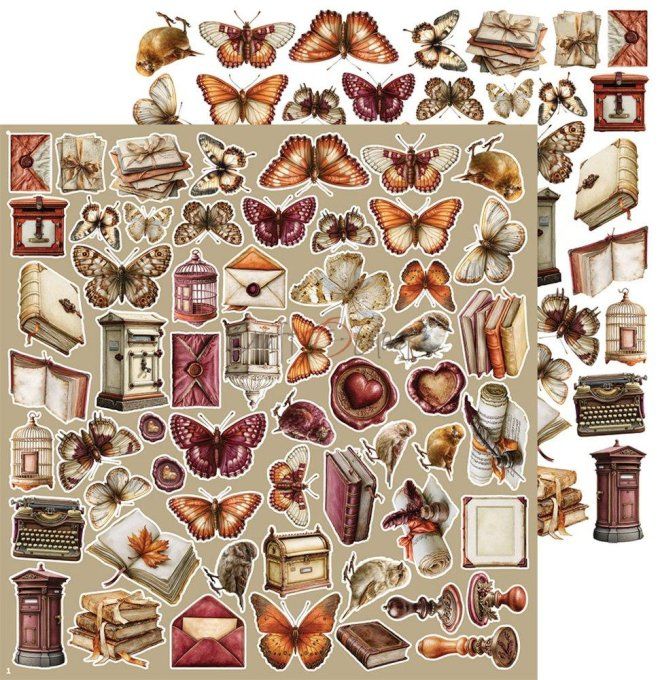 8 feuilles, 30x31cm, collection : Shades of nature - Craft O Clock, 250g - Eléments à découper
