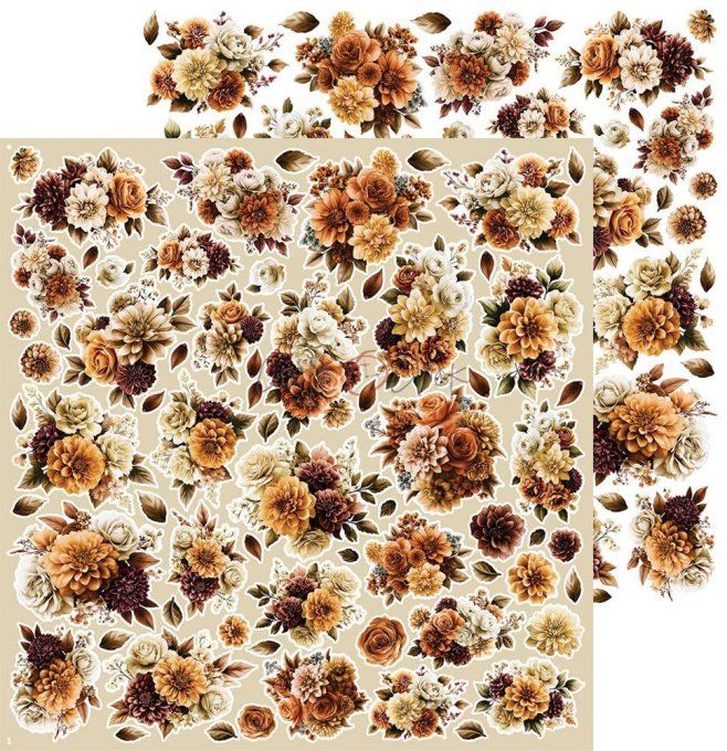 4 feuilles, 30x31cm, collection : Shades of nature - Craft O Clock, 250g - Flowers & More