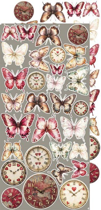 Ensemble de 18 feuilles, 15x30cm, collection : In love, Craft O Clock, 250g - Extras