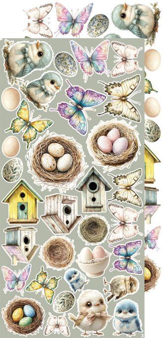 Ensemble de 18 feuilles, 15x30cm, collection : Spring, Craft O Clock, 250g - Extras