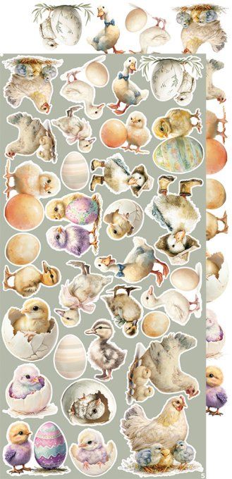 Ensemble de 18 feuilles, 15x30cm, collection : Spring, Craft O Clock, 250g - Extras