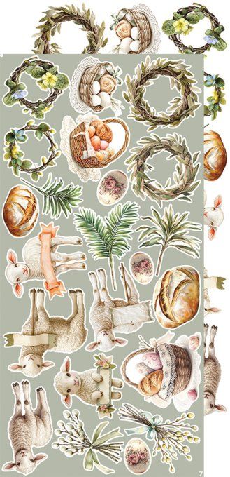 Ensemble de 18 feuilles, 15x30cm, collection : Spring, Craft O Clock, 250g - Extras