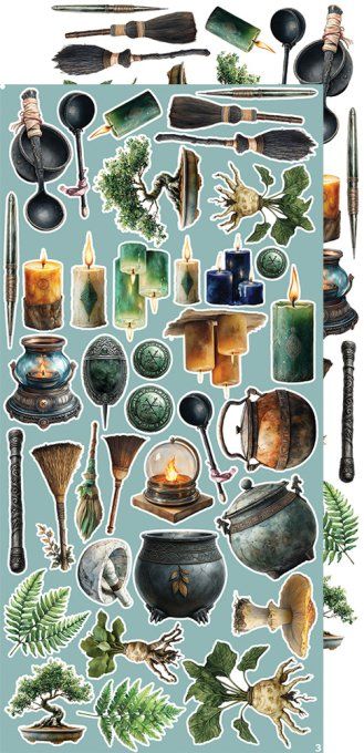 Ensemble de 18 feuilles, 15x30cm, collection : Alchemy, Craft O Clock, 250g - Extras 
