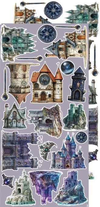 Ensemble de 18 feuilles, 15x30cm, collection : Magic, Craft O Clock, 250g - Extras