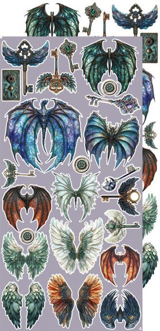 Ensemble de 18 feuilles, 15x30cm, collection : Magic, Craft O Clock, 250g - Extras