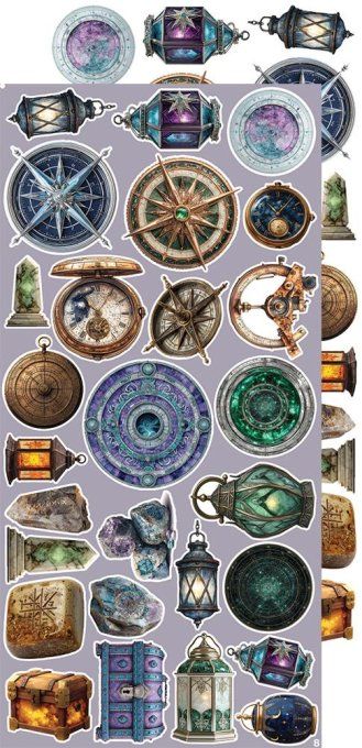 Ensemble de 18 feuilles, 15x30cm, collection : Magic, Craft O Clock, 250g - Extras