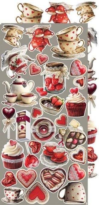 Ensemble de 18 feuilles, 15x30cm, collection : Spring in love, Craft O Clock, 250g - Mix