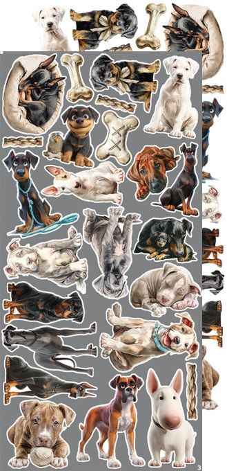 Ensemble de 18 feuilles, 15x30cm, collection : Lovely pets, Craft O Clock, 250g - Mix