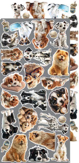 Ensemble de 18 feuilles, 15x30cm, collection : Lovely pets, Craft O Clock, 250g - Mix