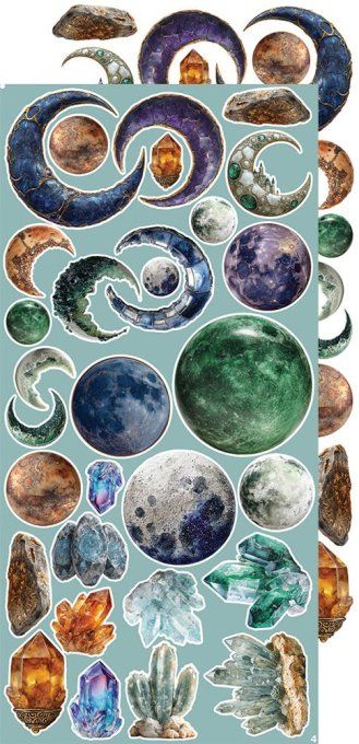 Ensemble de 18 feuilles, 15x30cm, collection : Supernatural world, Craft O Clock, 250g - Mix 