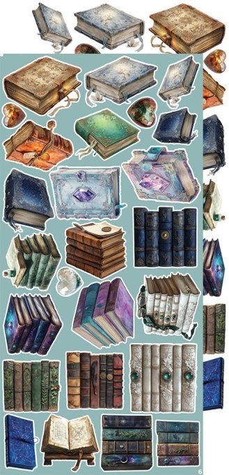 Ensemble de 18 feuilles, 15x30cm, collection : Supernatural world, Craft O Clock, 250g - Mix 