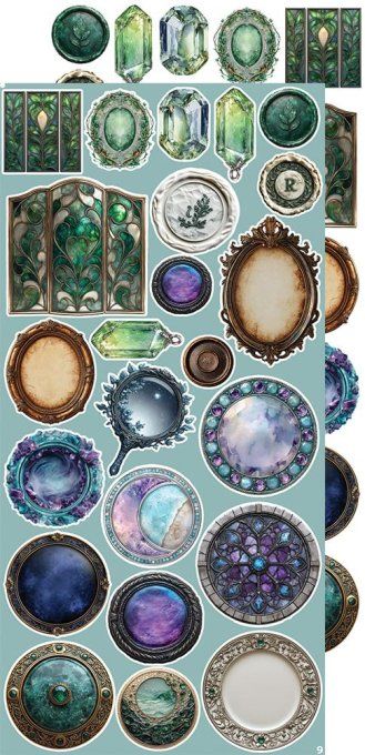 Ensemble de 18 feuilles, 15x30cm, collection : Supernatural world, Craft O Clock, 250g - Mix 