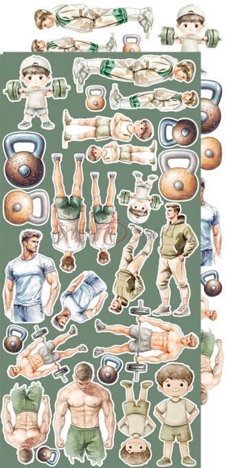 Ensemble de 18 feuilles, 15x30cm, collection : The November Man, Craft O Clock, 250g, Mix