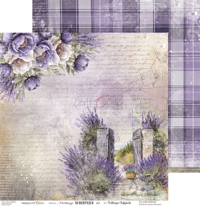 Ensemble de 6 feuilles, 30x30cm, collection : Heritage whispers - Craft O Clock, 250g