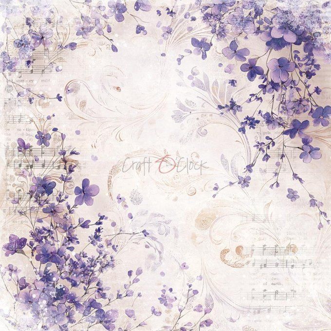 Ensemble de 24 feuilles, 20x20cm, collection : Heritage whispers - Craft O Clock, 250g 