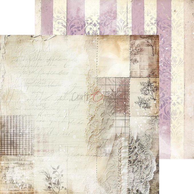 Ensemble de 24 feuilles, 20x20cm, collection : Heritage whispers - Craft O Clock, 250g 