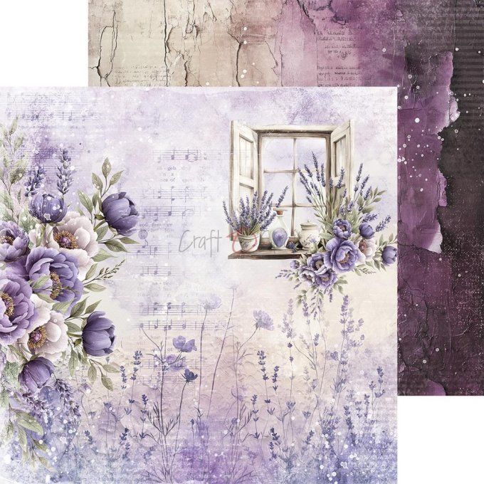 Ensemble de 24 feuilles, 15x15cm, collection : Heritage whispers - Craft O Clock, 250g
