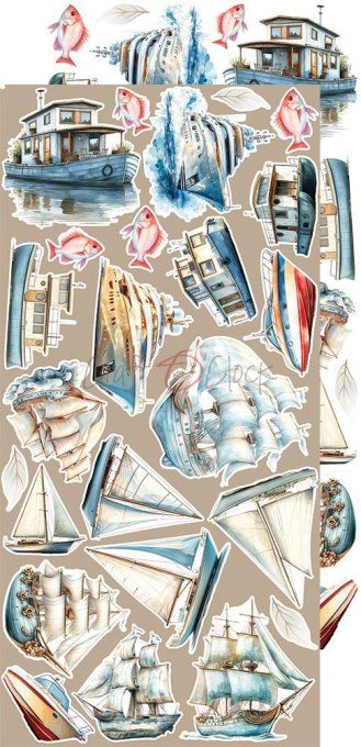 Ensemble de 18 feuilles, 15x30cm, collection : Emerald tales, Craft O Clock, 250g - Mix