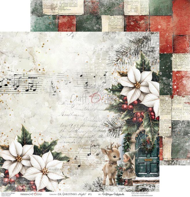 6 feuilles, 30x30cm, collection : Oh christmas Night - Craft O Clock, 250g 