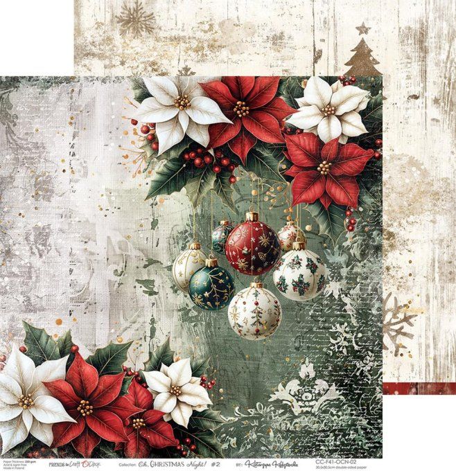 6 feuilles, 30x30cm, collection : Oh christmas Night - Craft O Clock, 250g 