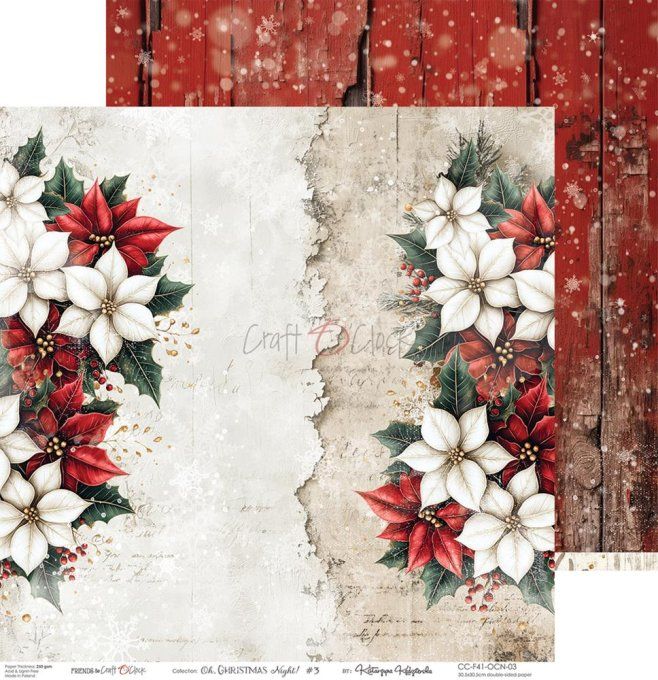 6 feuilles, 30x30cm, collection : Oh christmas Night - Craft O Clock, 250g 