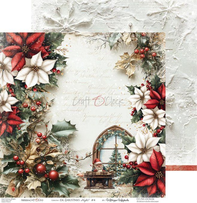 6 feuilles, 30x30cm, collection : Oh christmas Night - Craft O Clock, 250g 