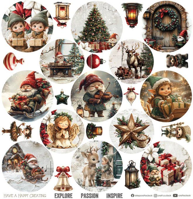 6 feuilles, 30x30cm, collection : Oh christmas Night - Craft O Clock, 250g 