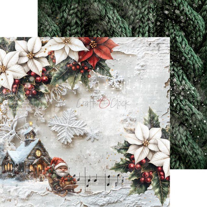 24 feuilles, 20x20cm, collection : Oh christmas Night - Craft O Clock, 250g