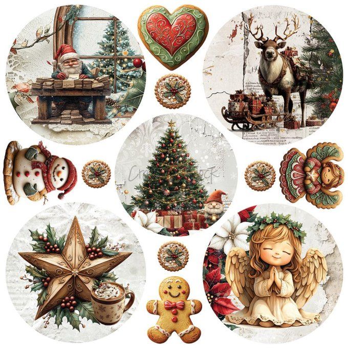 24 feuilles, 20x20cm, collection : Oh christmas Night - Craft O Clock, 250g