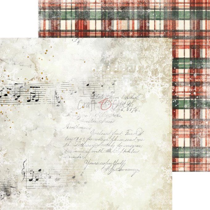 24 feuilles, 20x20cm, collection : Oh christmas Night - Craft O Clock, 250g - Basic paper 