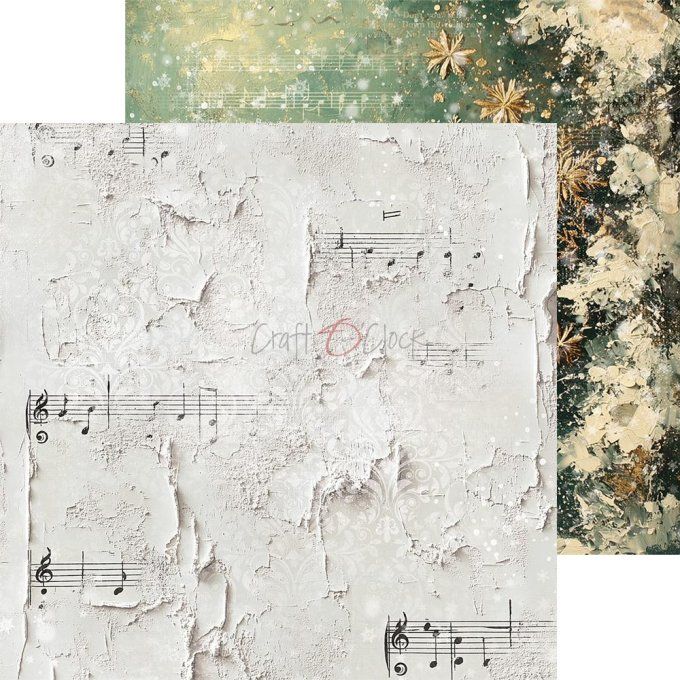 24 feuilles, 20x20cm, collection : Oh christmas Night - Craft O Clock, 250g - Basic paper 