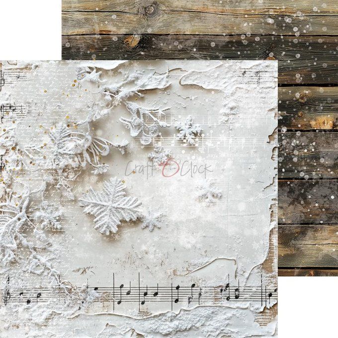24 feuilles, 20x20cm, collection : Oh christmas Night - Craft O Clock, 250g - Basic paper 