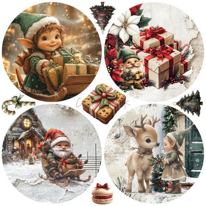 24 feuilles, 15x15cm, collection : Oh christmas Night - Craft O Clock, 250g