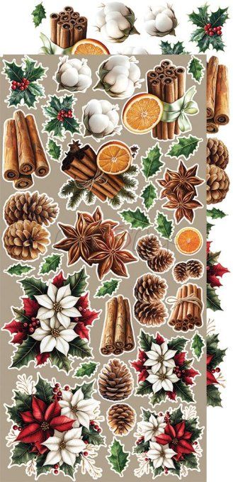 Ensemble de 18 feuilles, 15x30cm, collection : Oh christmas night, Craft O Clock, 250g