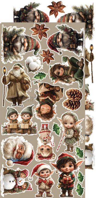 Ensemble de 18 feuilles, 15x30cm, collection : Oh christmas night, Craft O Clock, 250g