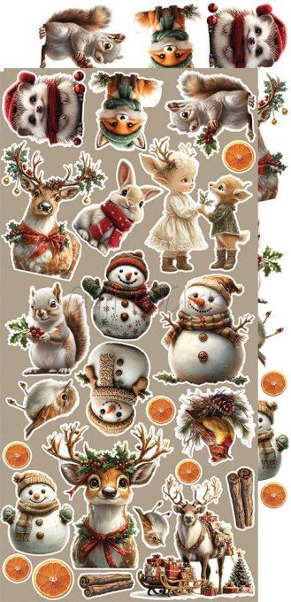 Ensemble de 18 feuilles, 15x30cm, collection : Oh christmas night, Craft O Clock, 250g