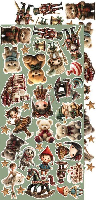 Ensemble de 18 feuilles, 15x30cm, collection : Oh christmas night, Craft O Clock, 250g 