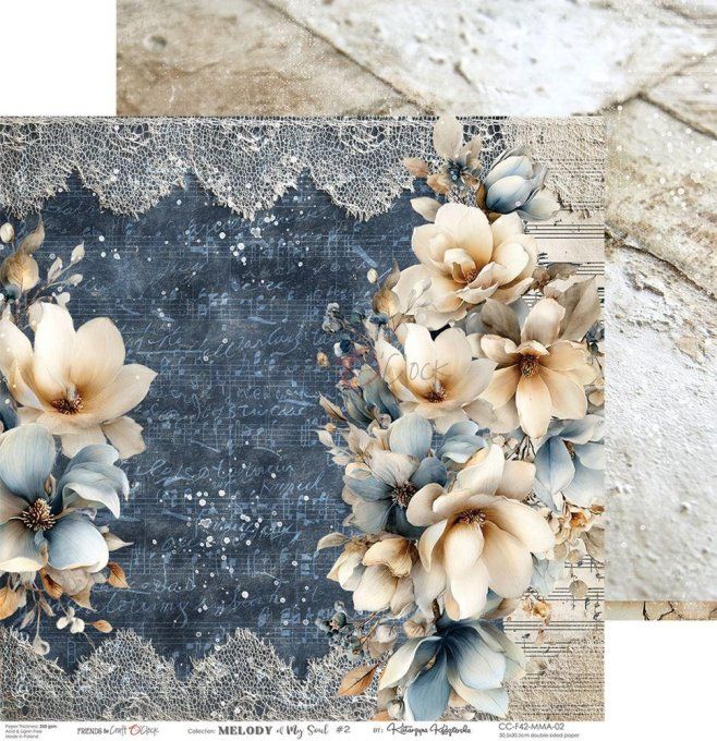 6 feuilles, 30x30cm, collection : Melody of my soul - Craft O Clock, 250g