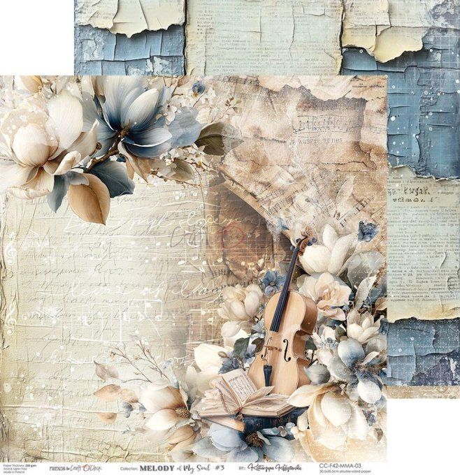 6 feuilles, 30x30cm, collection : Melody of my soul - Craft O Clock, 250g
